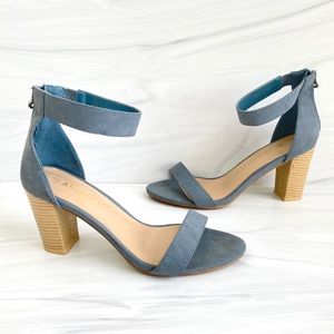 Allegra K Blue Strap Block Heel Sandals Size 10